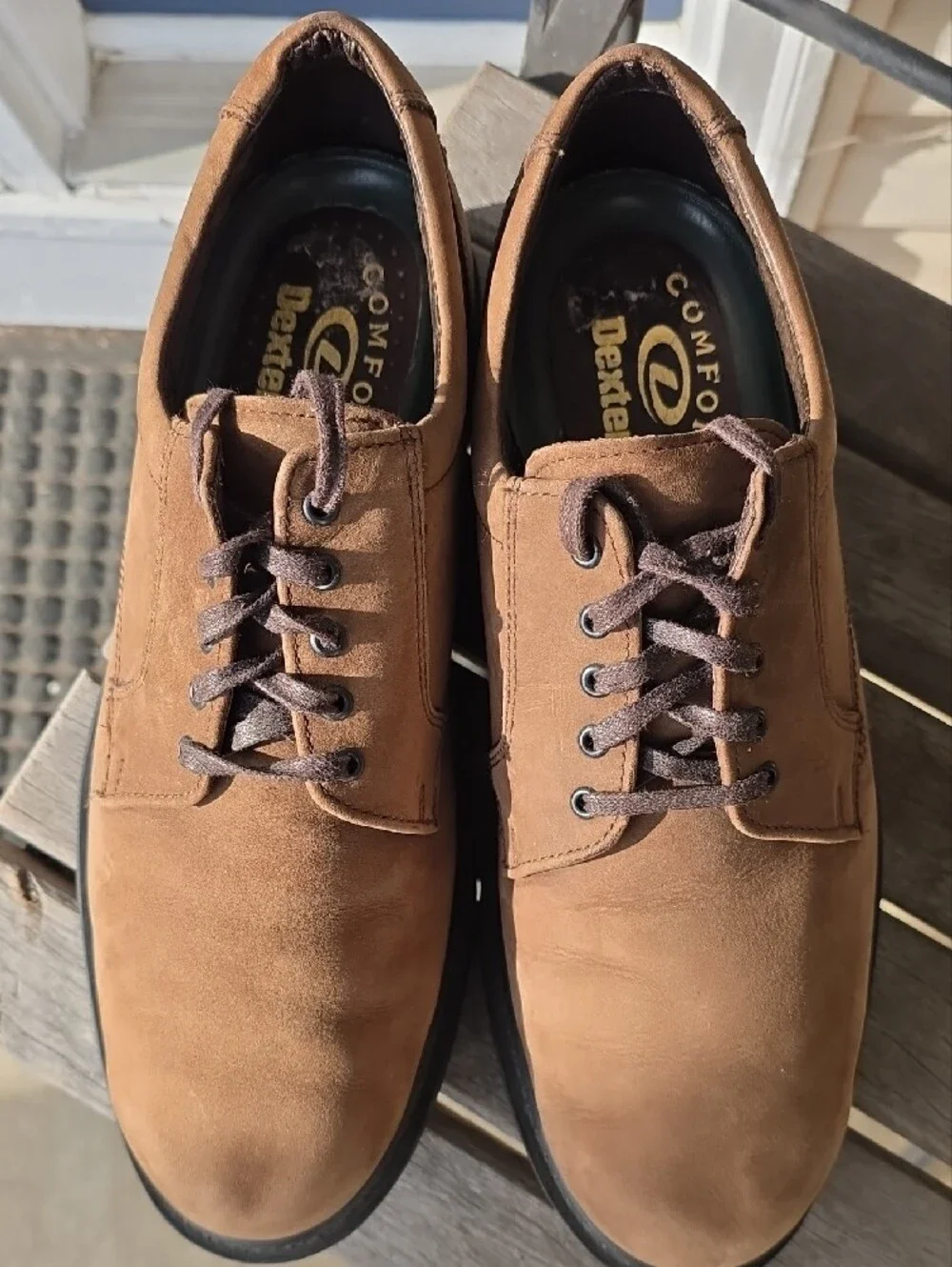 Dexter Men’s Tan Brown Lace-Up Oxfords - Size 10